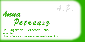 anna petreasz business card